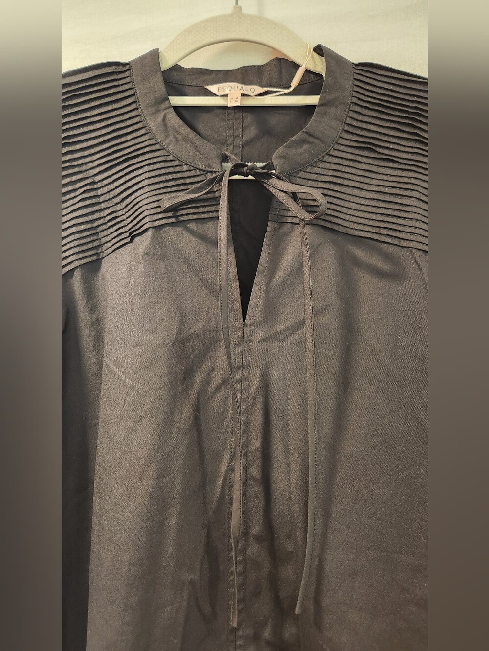 100% Poplin Blouse Black Size 6 - Picture 2 of 7